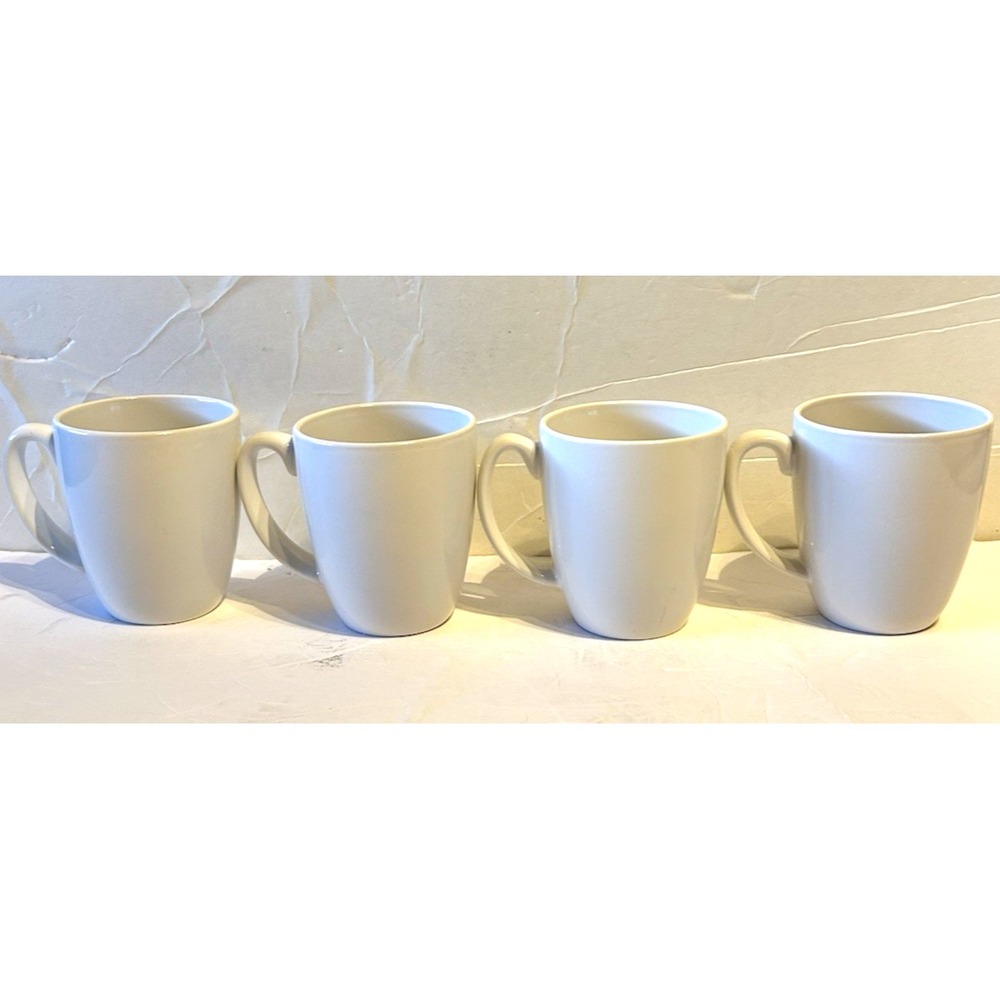 Corelle Corning Stoneware Coordinates Coffee Cup Mug Set of 4 Winter Frost White